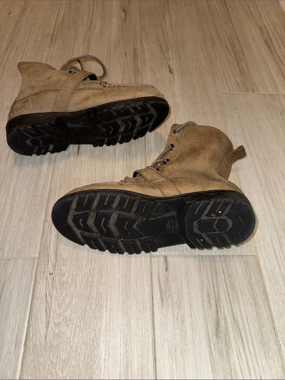Ralph Lauren Tan Suede Lace-Up Ankle Boots